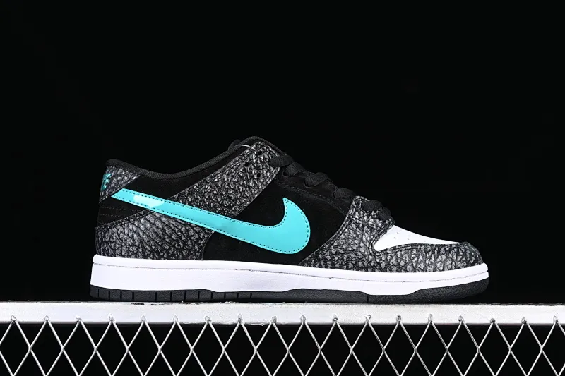 All categories Nk SB Dunk series Nk SB Dunk Low low-top sneakers F version Nk SB Dunk Low Pro black and white green spotted pattern sports skateboard shoes BQ6817-009